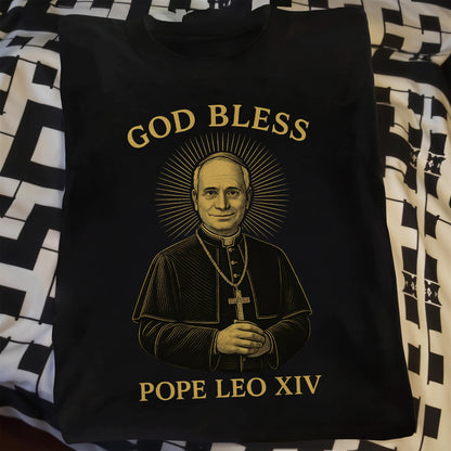 God Bless Pope Leo XIV, Catholic Religious T-Shirt