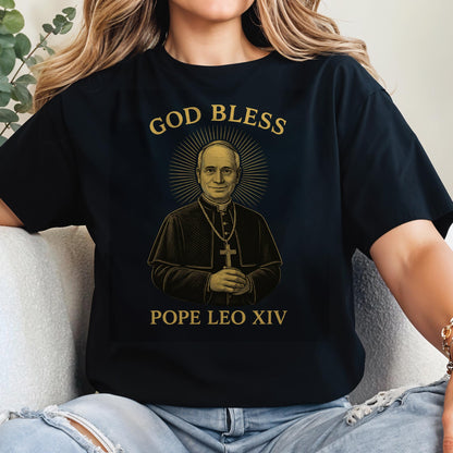 God Bless Pope Leo XIV, Catholic Religious T-Shirt