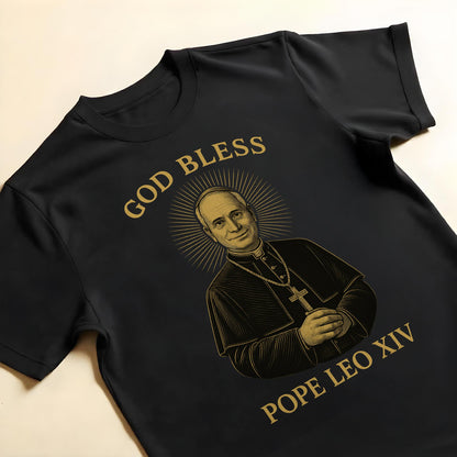 God Bless Pope Leo XIV, Catholic Religious T-Shirt