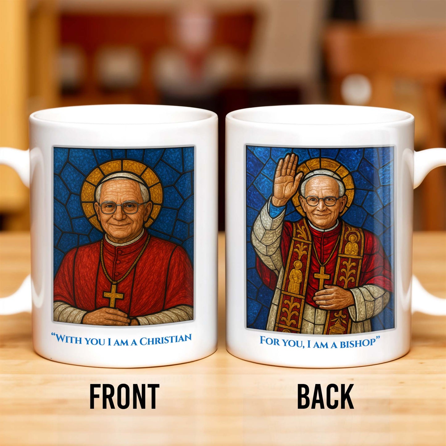 With You I Am A Christian, For You, I Am a Bishop, Stained Glass Bishop Design