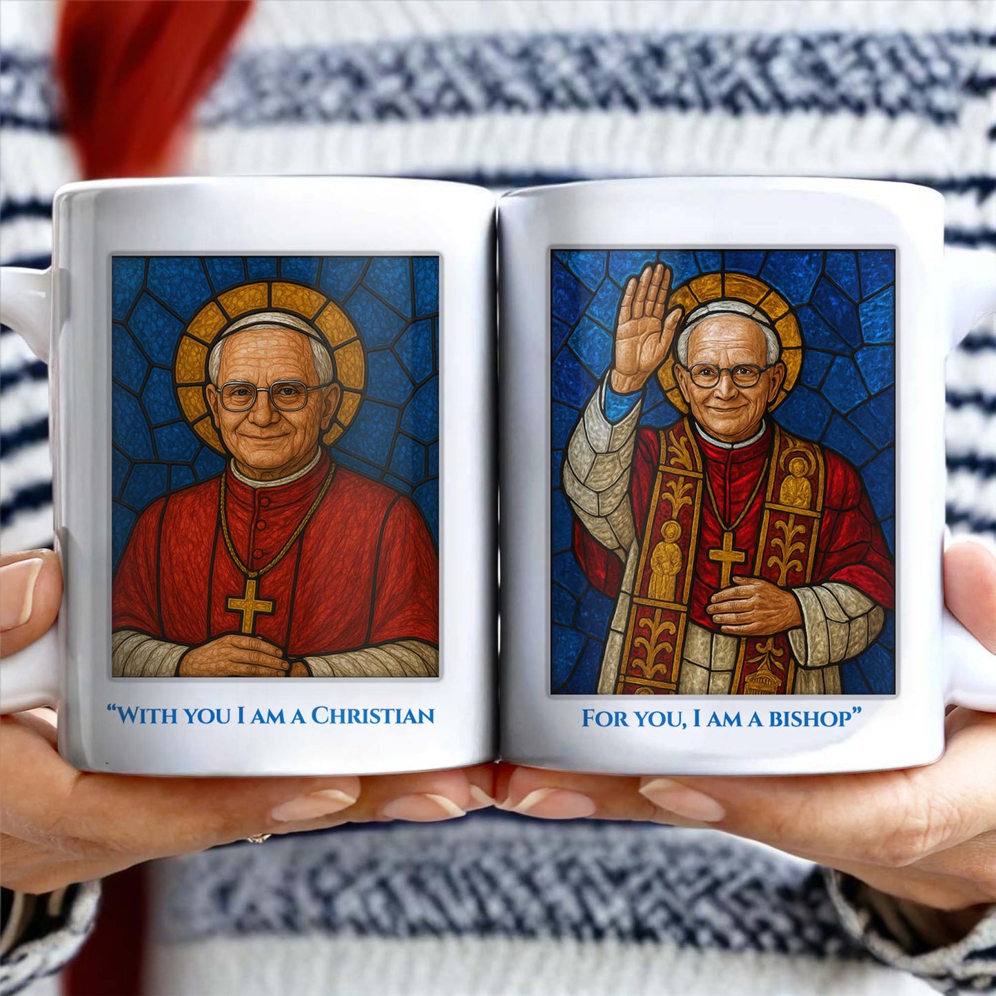 With You I Am A Christian, For You, I Am a Bishop, Stained Glass Bishop Design