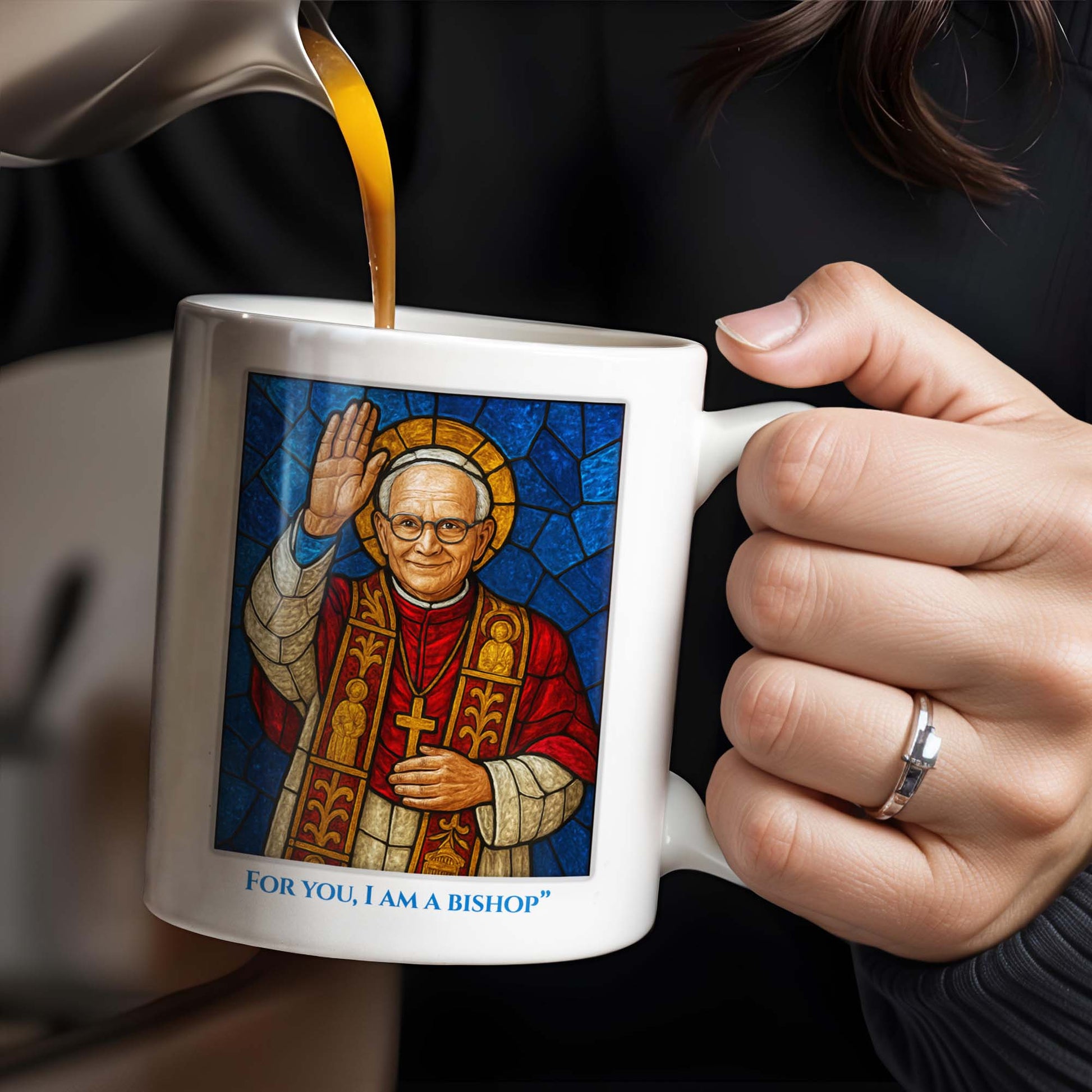 With You I Am A Christian, For You, I Am a Bishop, Stained Glass Bishop Design