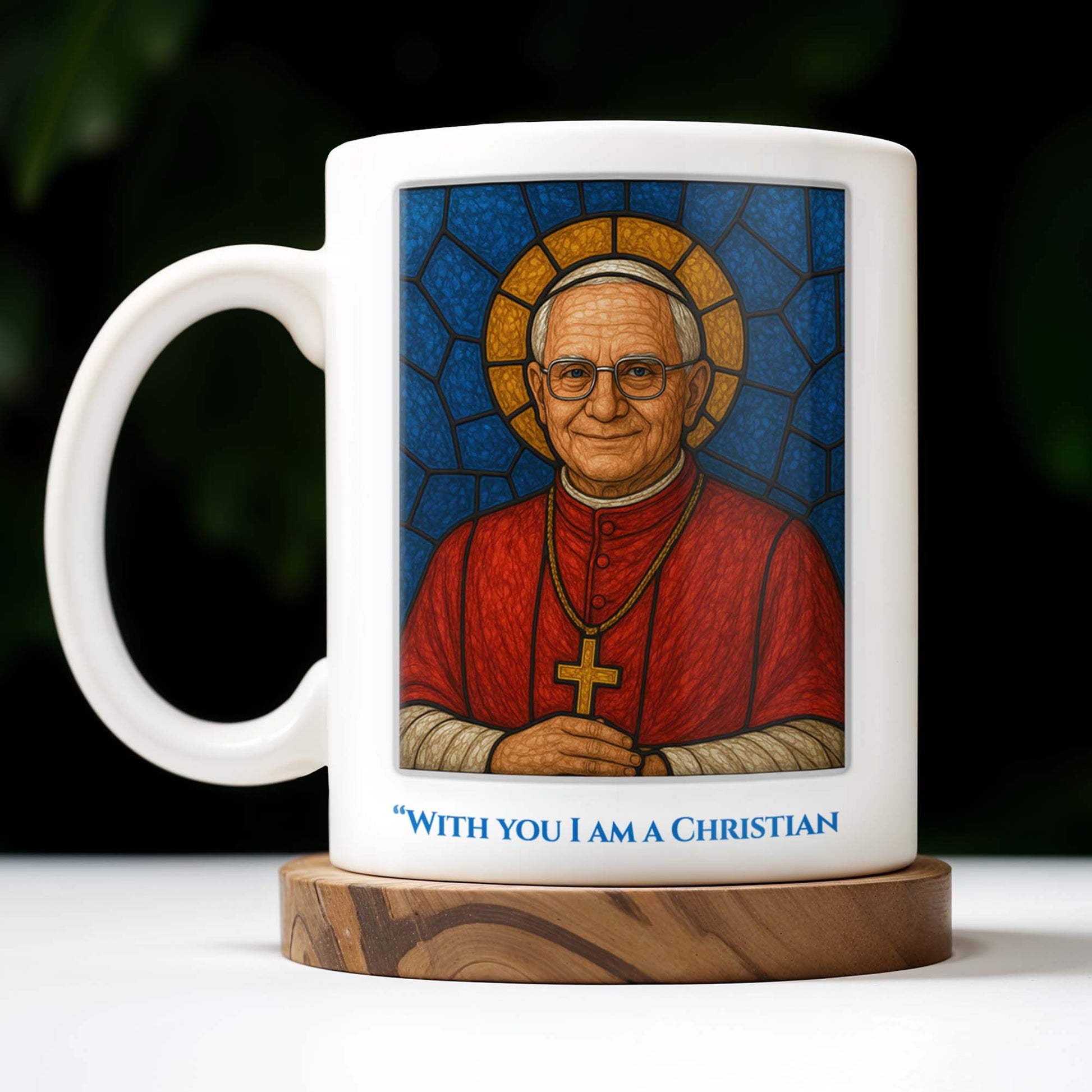 With You I Am A Christian, For You, I Am a Bishop, Stained Glass Bishop Design