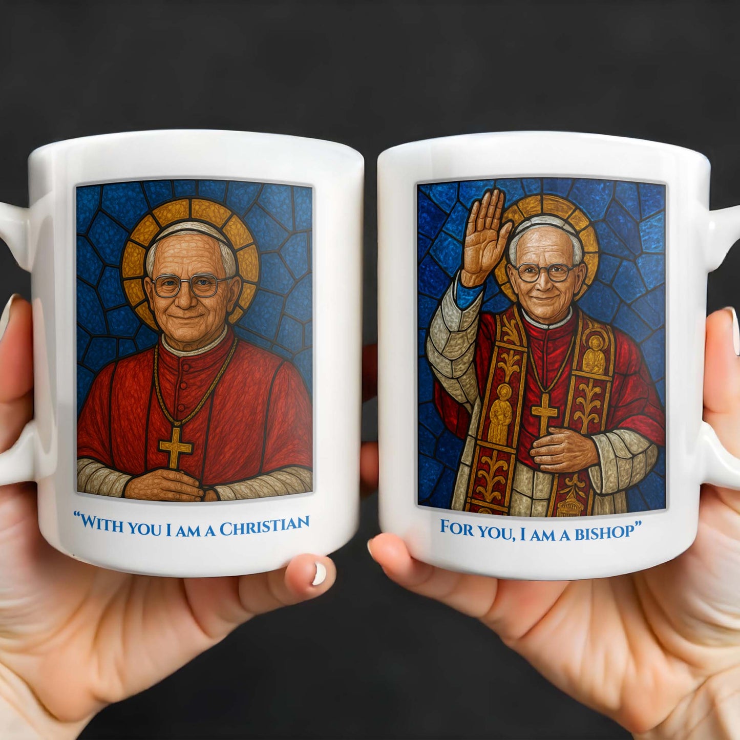 With You I Am A Christian, For You, I Am a Bishop, Stained Glass Bishop Design