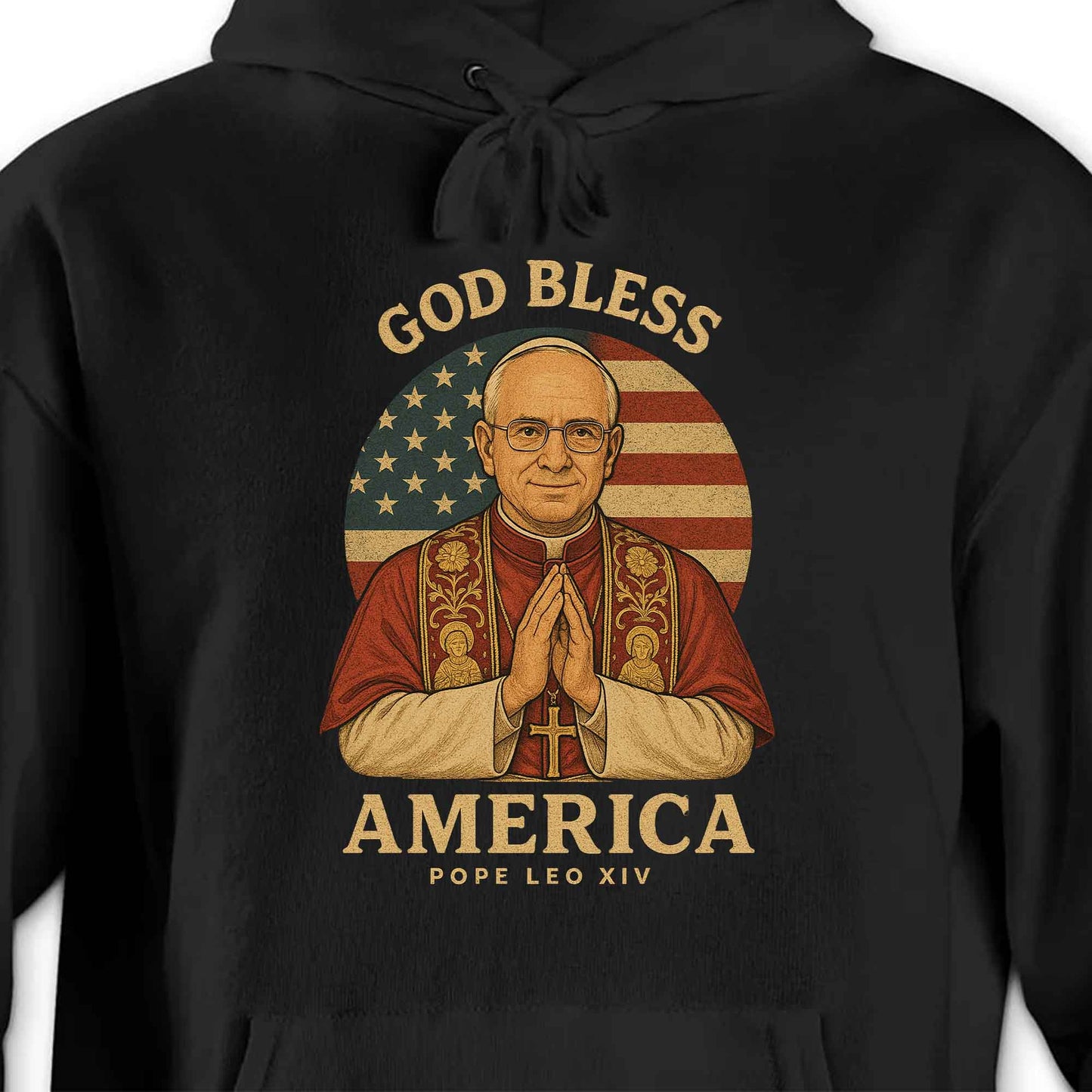 God Bless America, Pope Leo XIV, American Flag