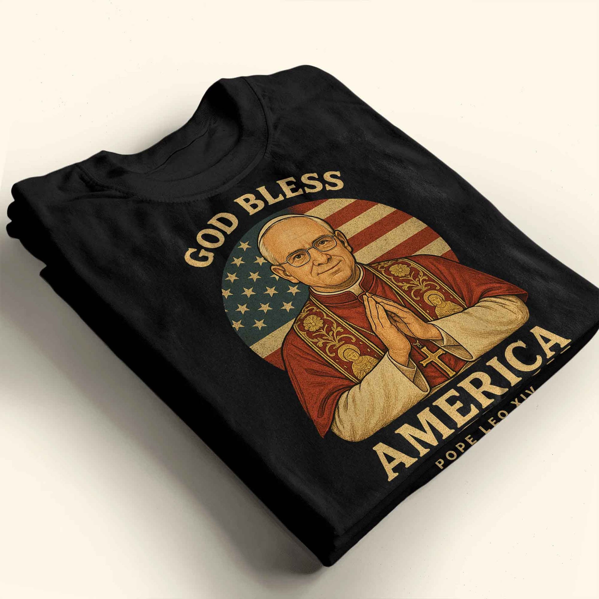 God Bless America, Pope Leo XIV, American Flag