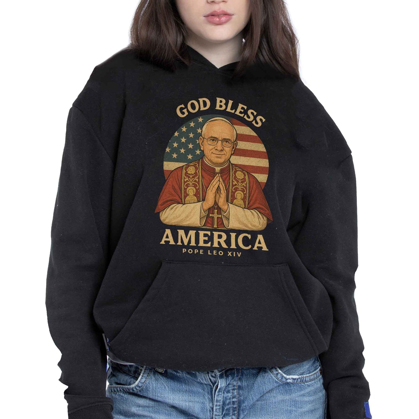 God Bless America, Pope Leo XIV, American Flag