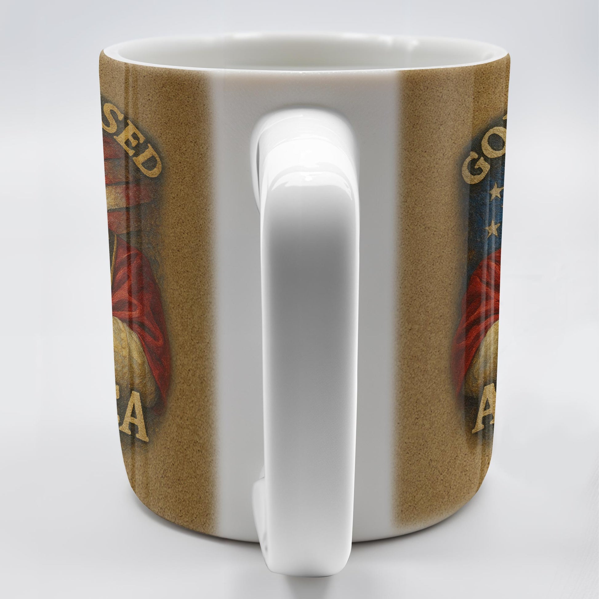 God Blessed America, Mug Featuring Pope And US Flag