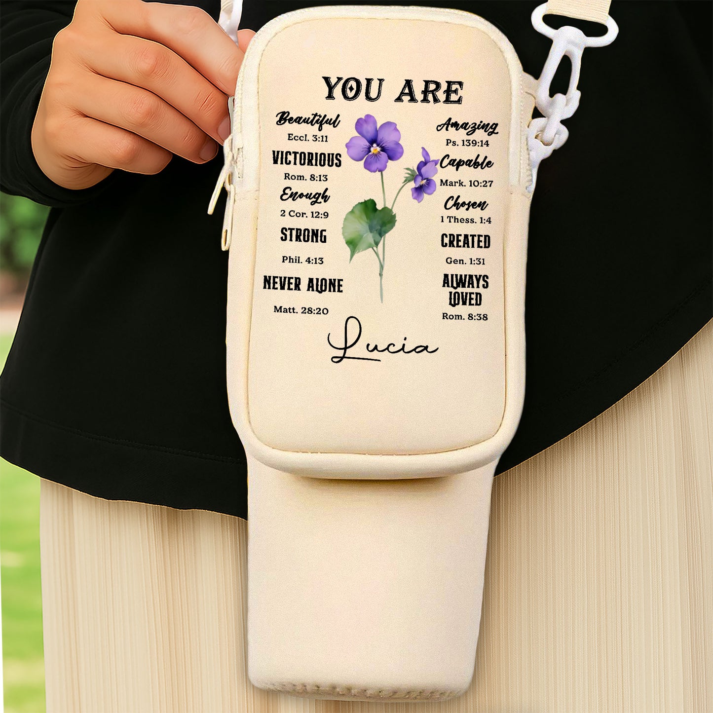 You Are Beautiful, Strong, Never Alone, With Flowers And Verses