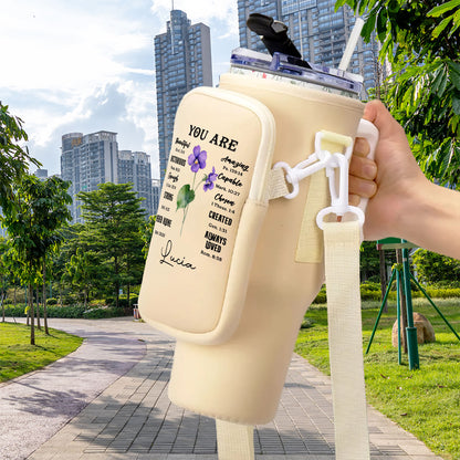 You Are Beautiful, Strong, Never Alone, With Flowers And Verses