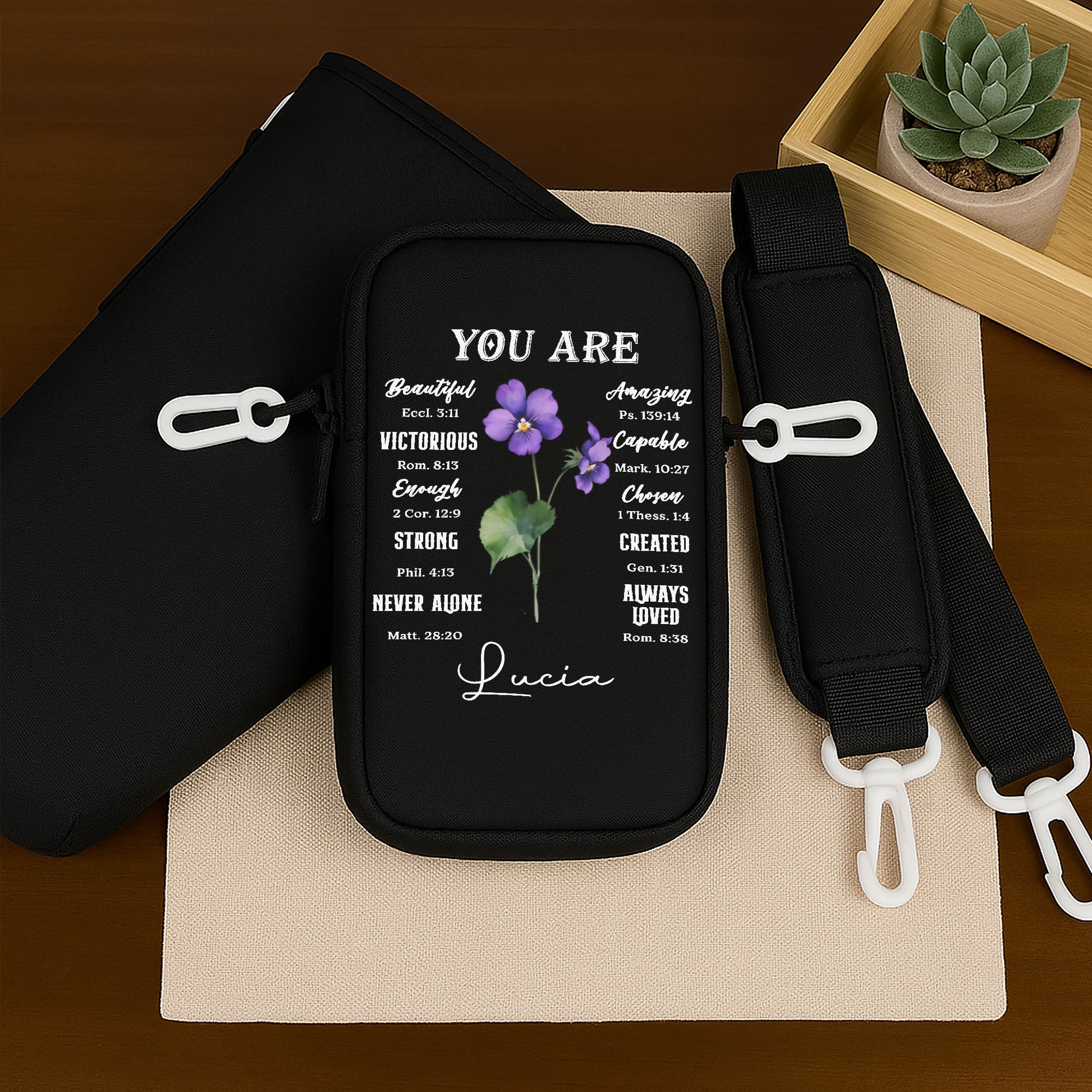 You Are Beautiful, Strong, Never Alone, With Flowers And Verses