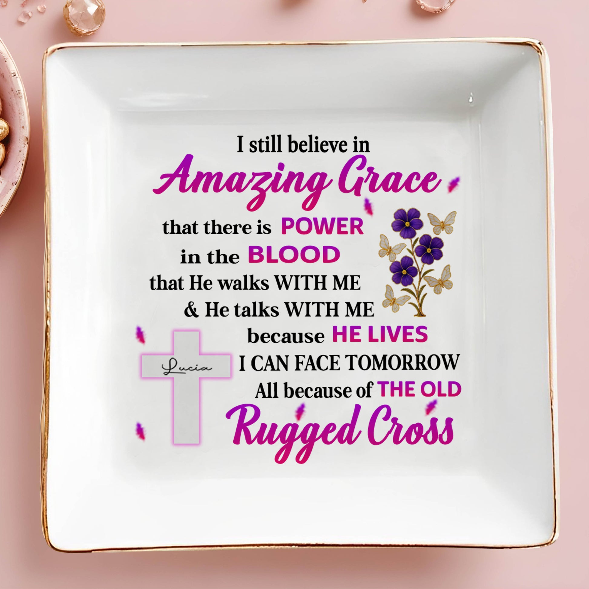 I Still Believe In Amazing Grace, Cross And Flowers