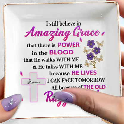 I Still Believe In Amazing Grace, Cross And Flowers