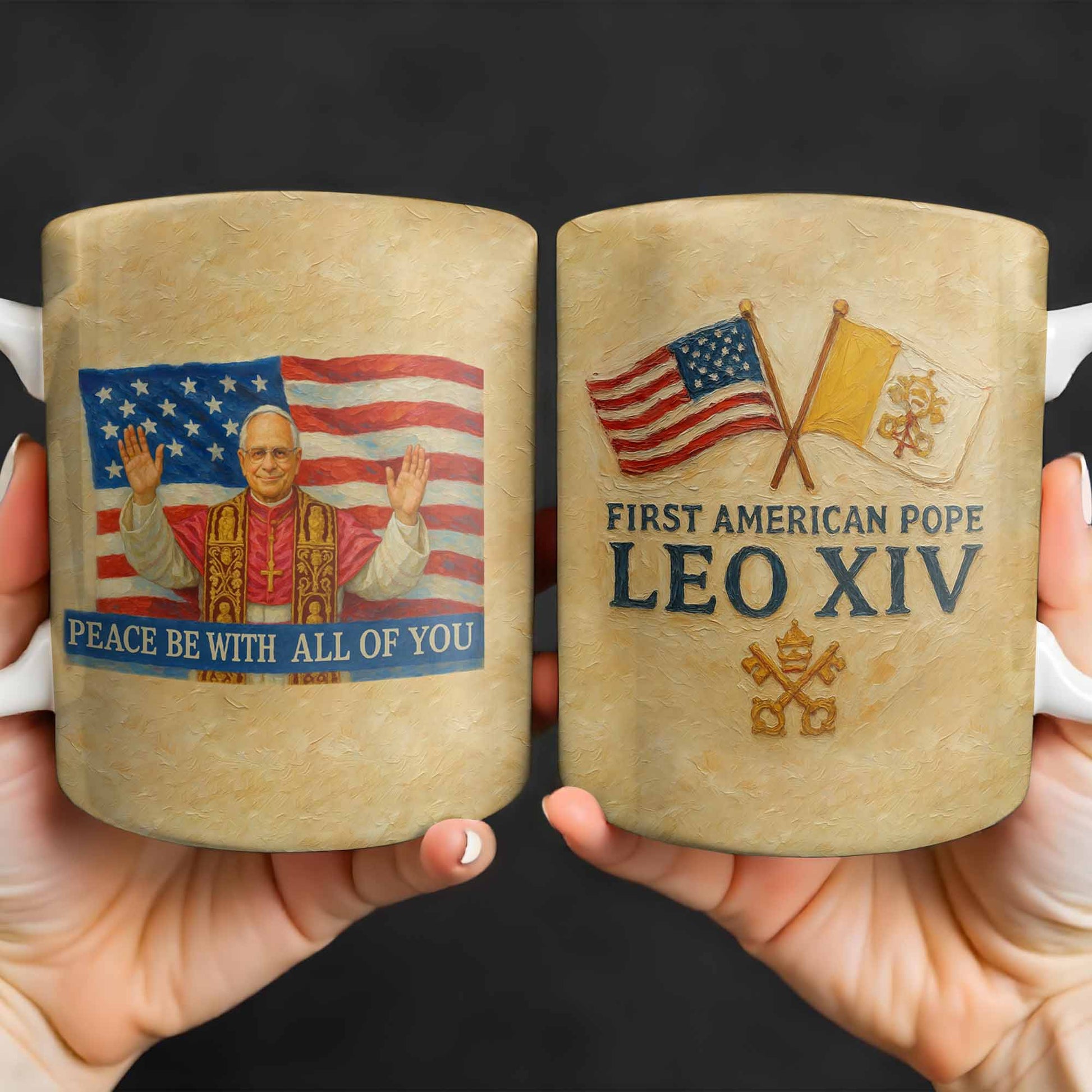 Peace Be With All Of You, American Flag And Papal Symbolism