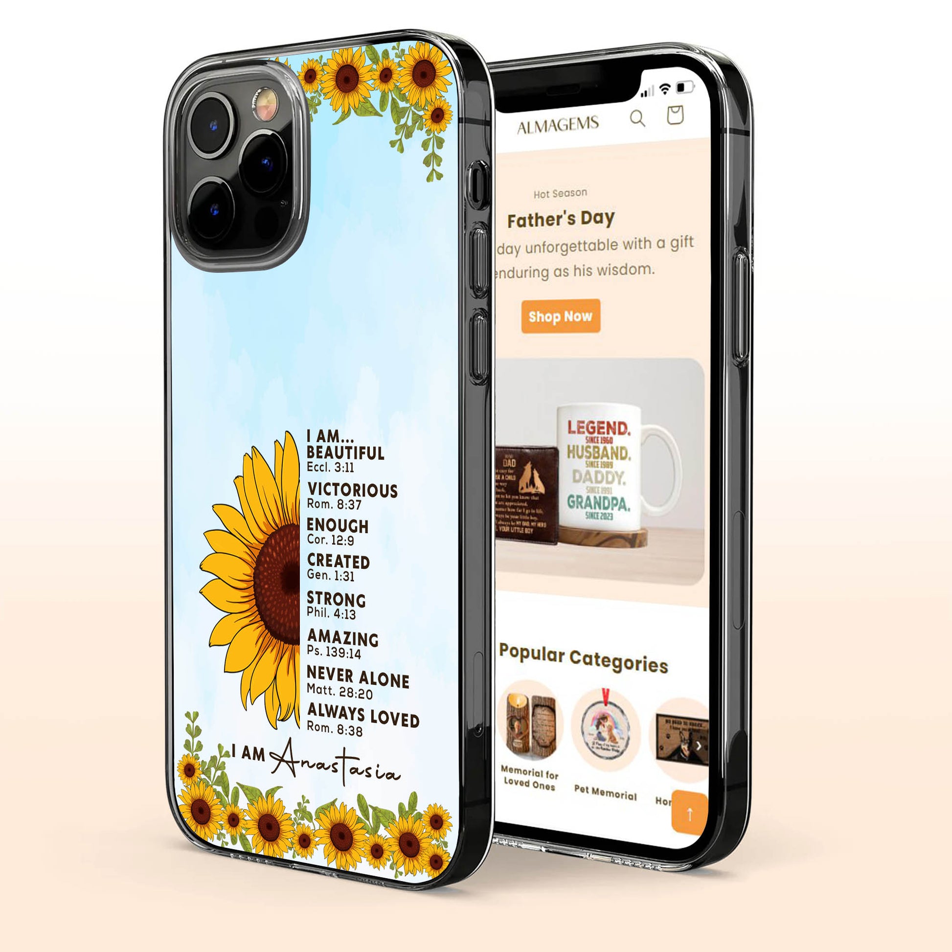 I Am Beautiful Victorious Always Loved Sunflowers Design