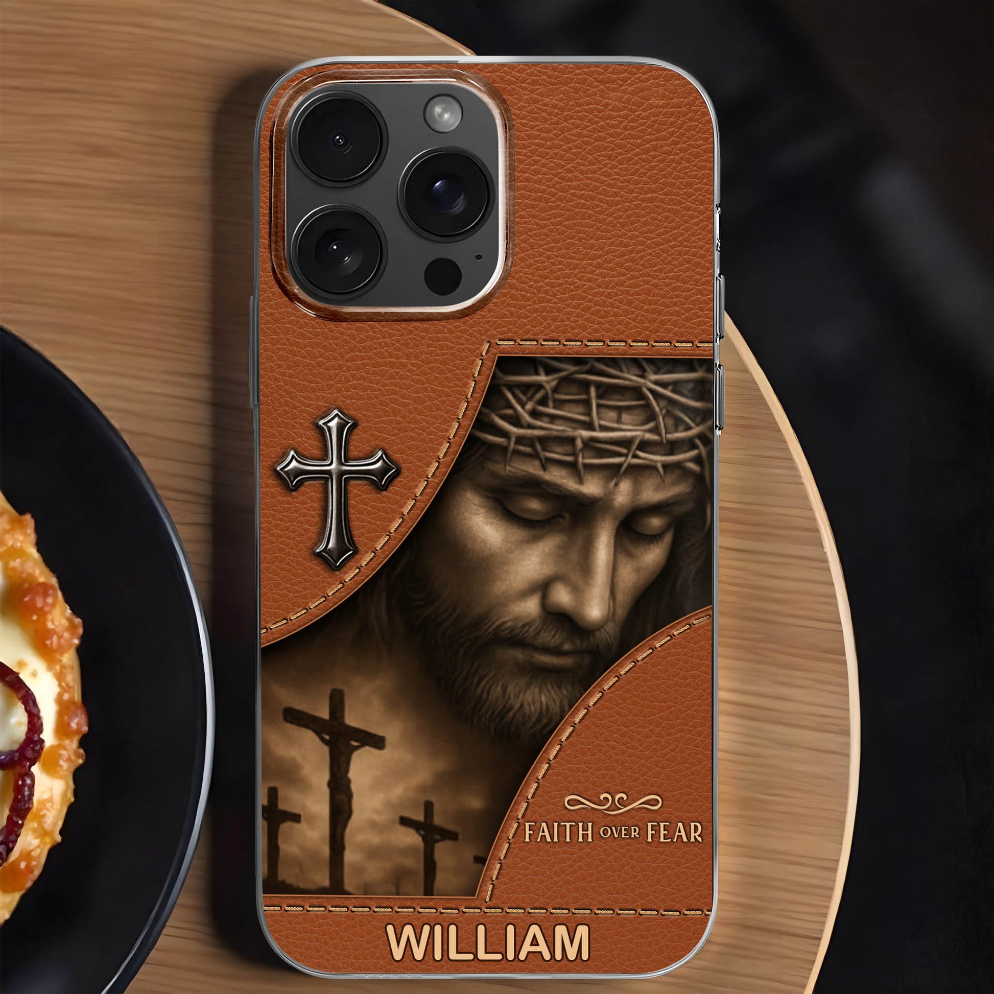 Faith Over Fear With Cross And Jesus