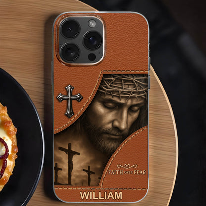 Faith Over Fear With Cross And Jesus