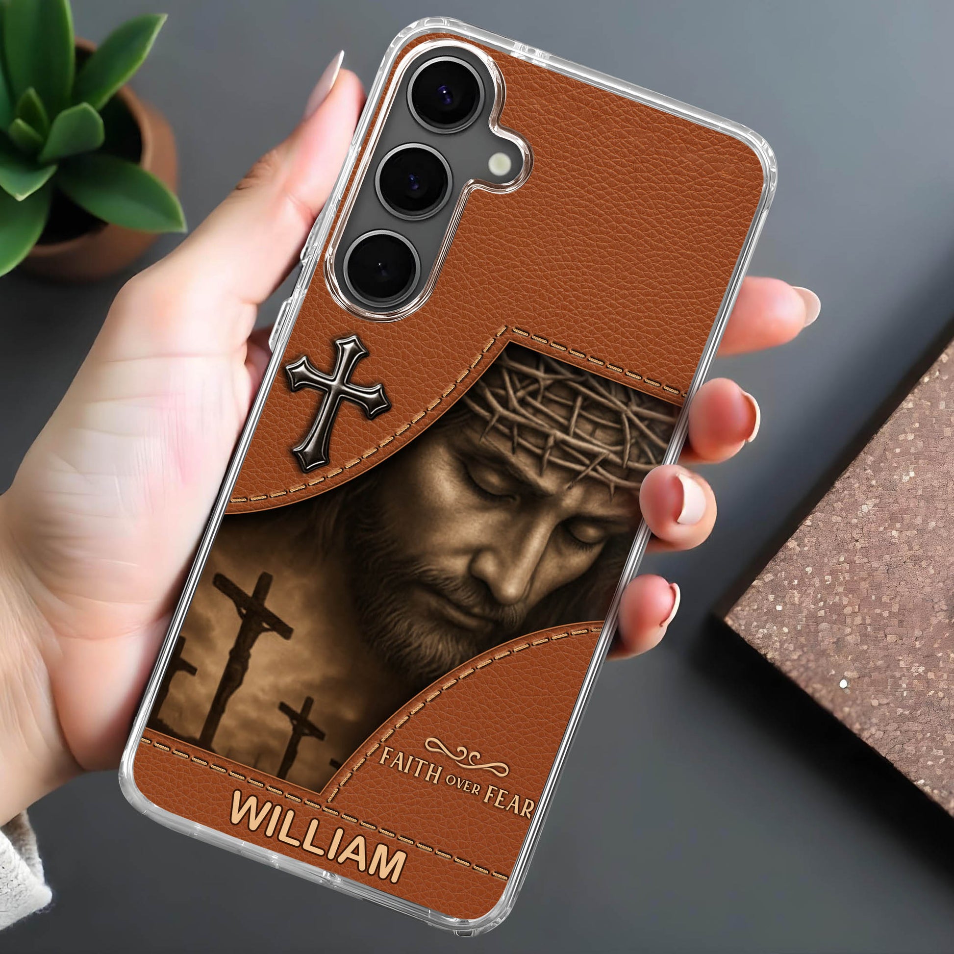 Faith Over Fear With Cross And Jesus