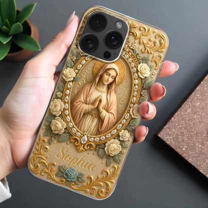 Celebrate Faith and Grace, Beautiful Rose and Virgin Mary Design