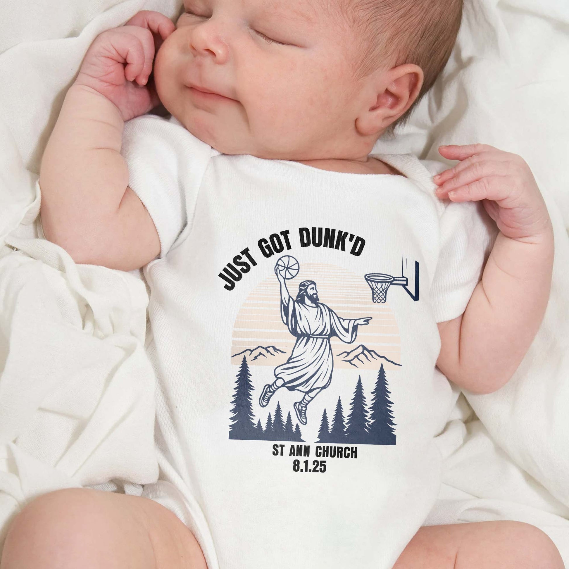 Just Got Dunk'd, Religious Figure With Basketball Hoop