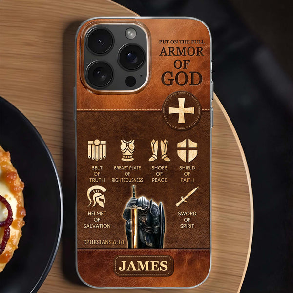 Put On The Full Armor of God, Biblical Armor Elements - Personalized Clear Phone Case - FTH100_PHC
