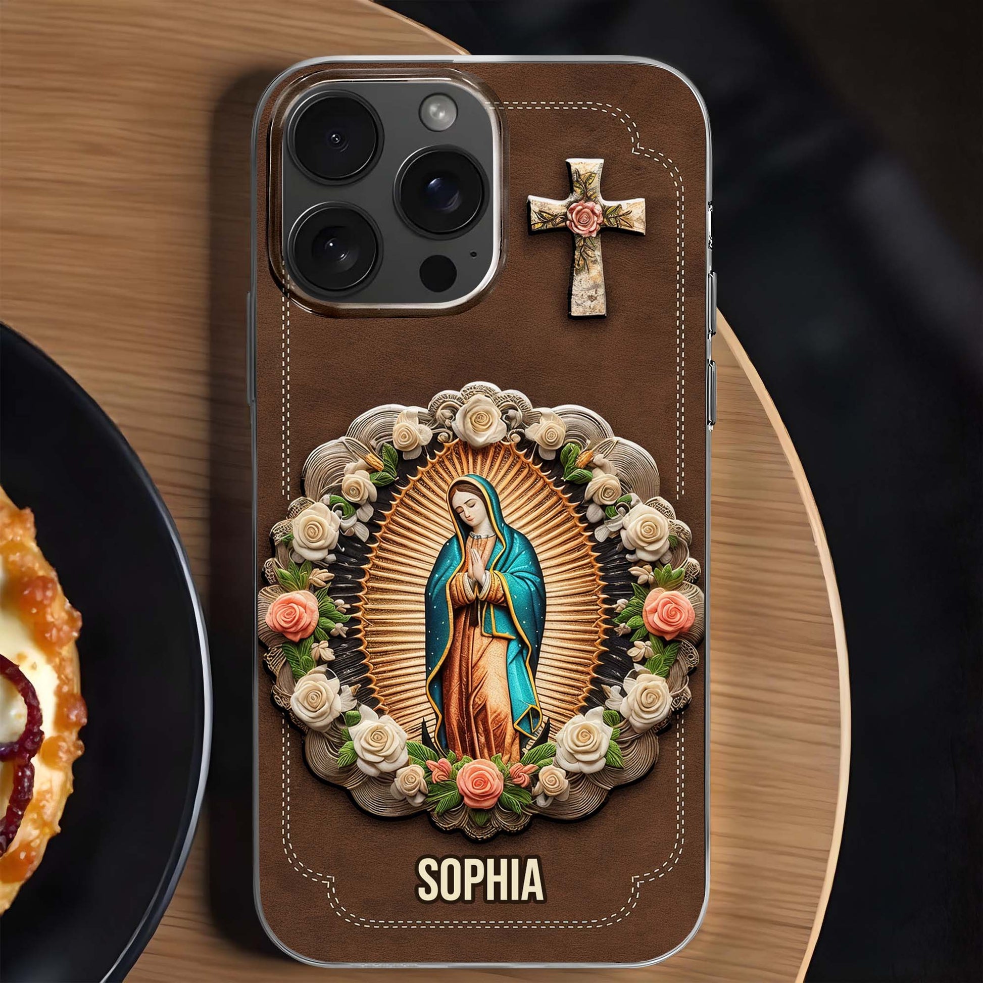 Virgin Mary And Roses Phone Case