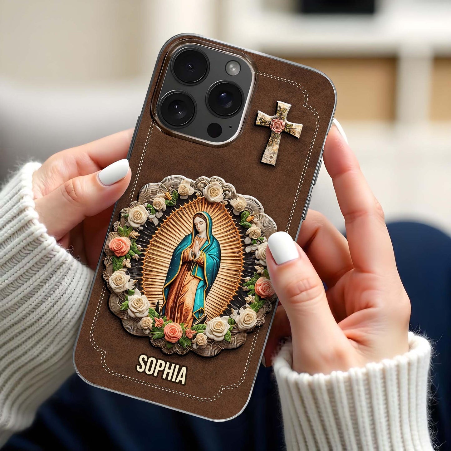 Virgin Mary And Roses Phone Case