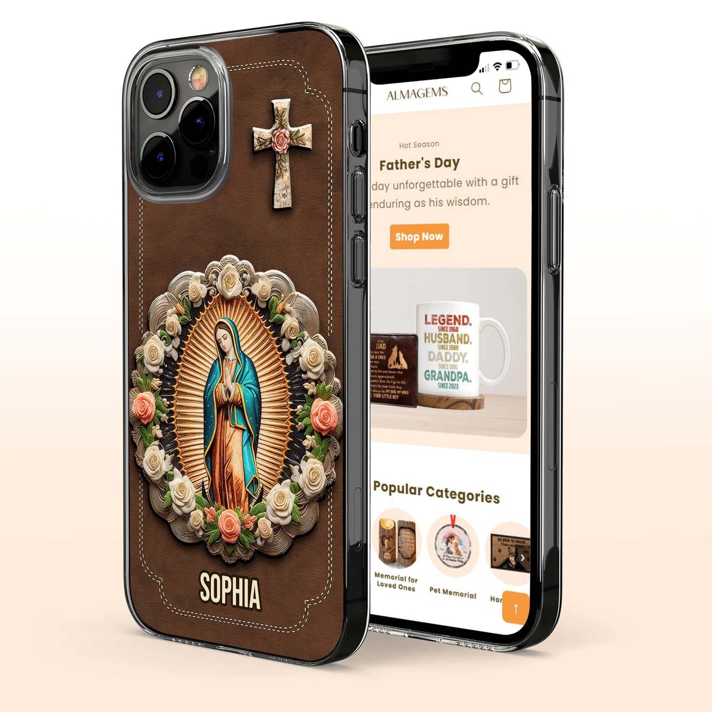 Virgin Mary And Roses Phone Case