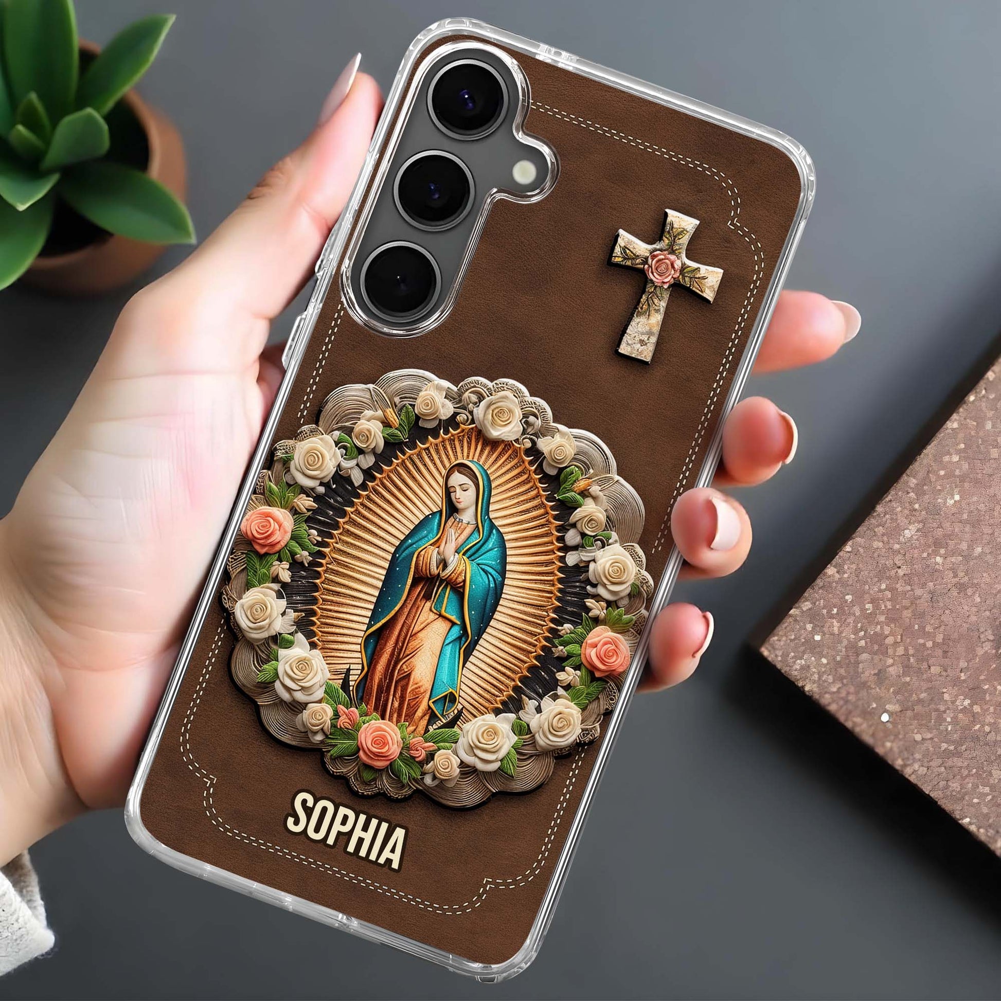 Virgin Mary And Roses Phone Case