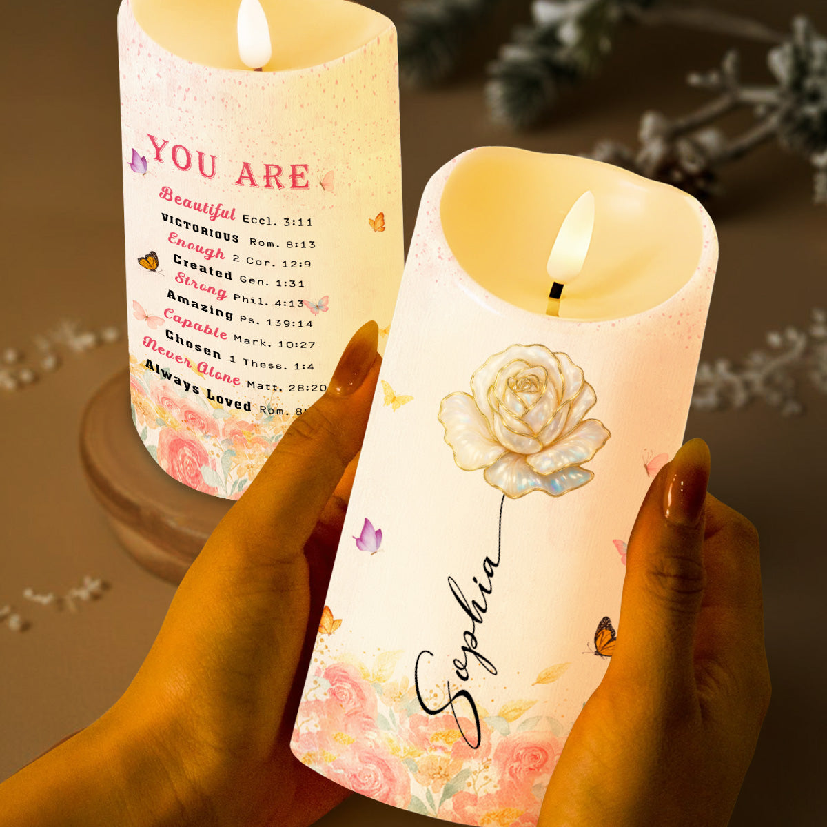 You Are Beautiful, Victorious, Enough, Rose And Butterflies