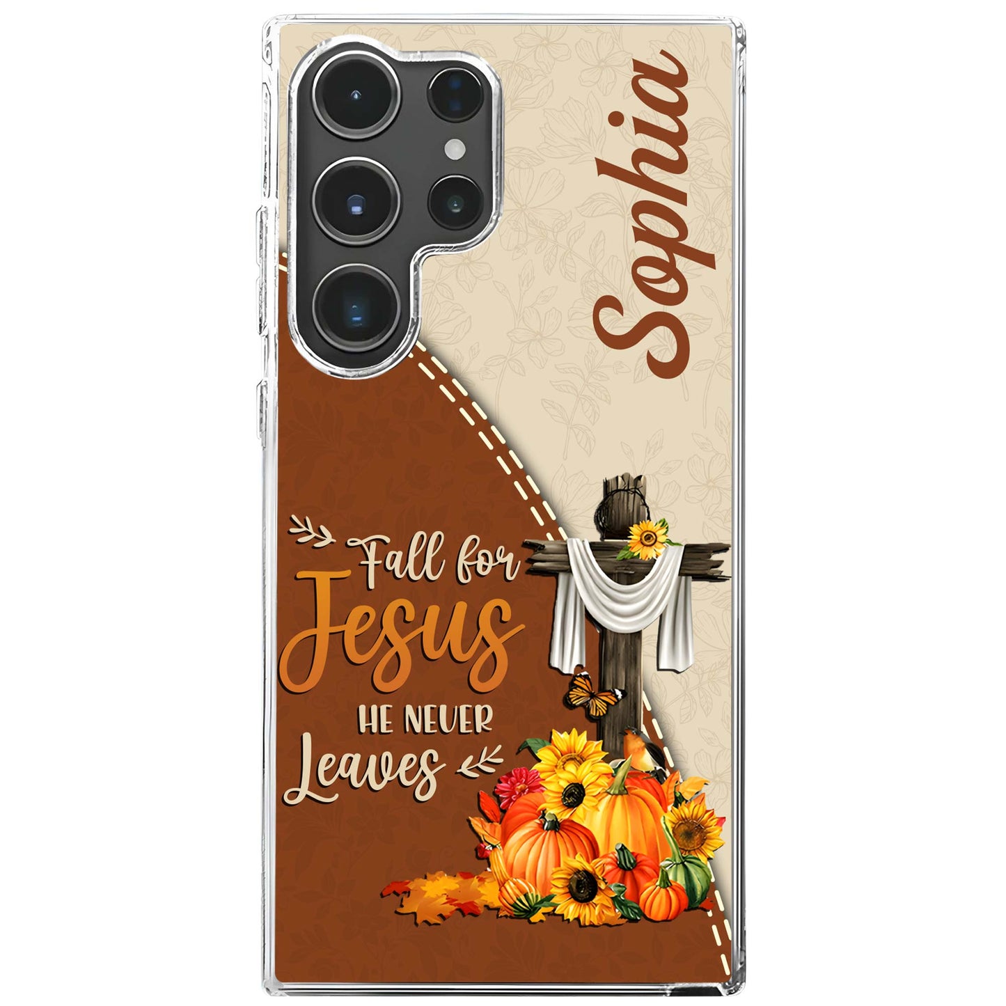 Fall For Jesus He Never Leaves Cross and Pumpkins