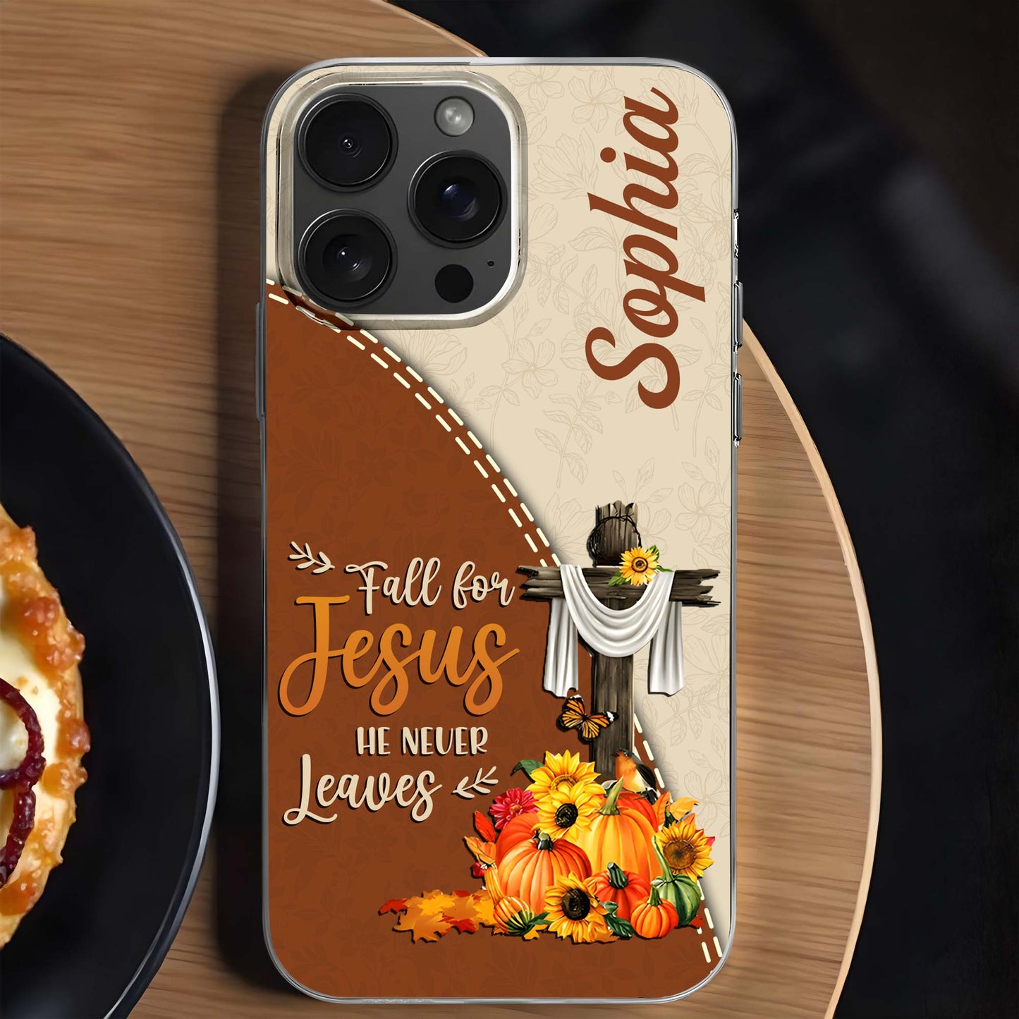 Fall For Jesus He Never Leaves Cross and Pumpkins