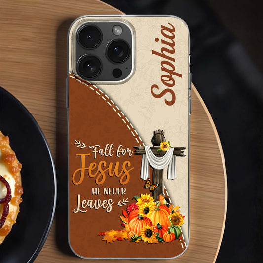 Fall For Jesus He Never Leaves Cross and Pumpkins