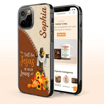 Fall For Jesus He Never Leaves Cross and Pumpkins