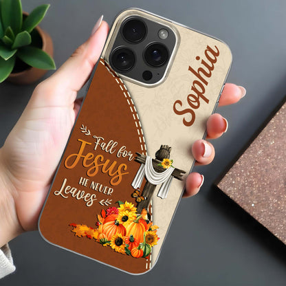 Fall For Jesus He Never Leaves Cross and Pumpkins