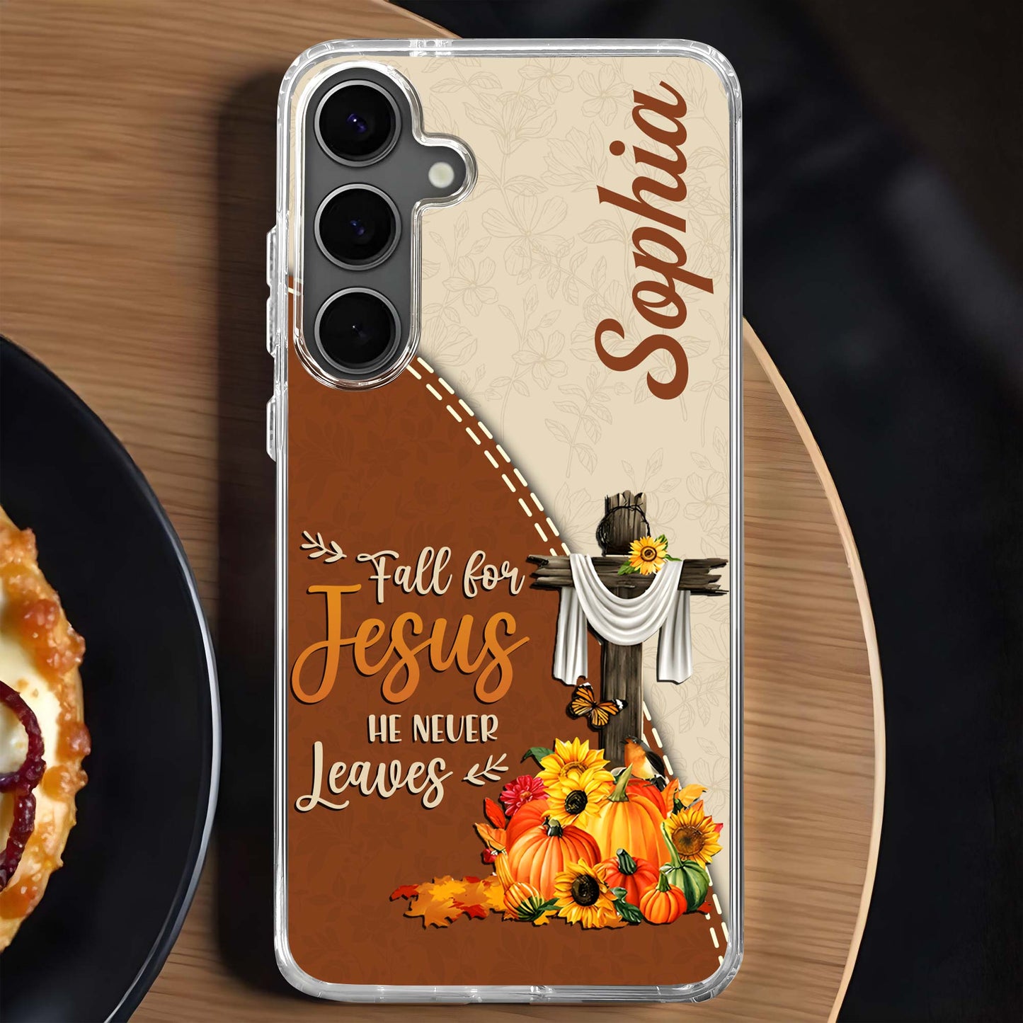 Fall For Jesus He Never Leaves Cross and Pumpkins