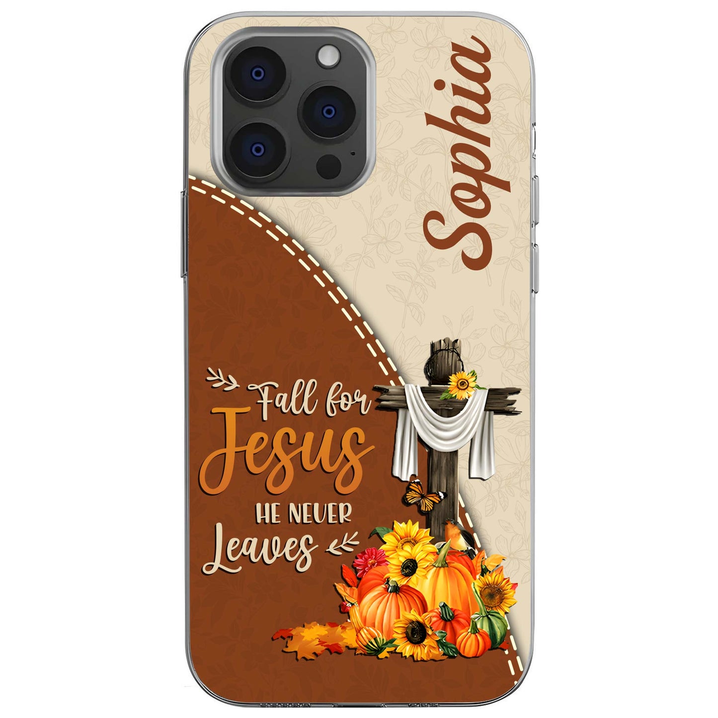 Fall For Jesus He Never Leaves Cross and Pumpkins