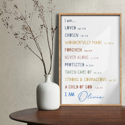 I Am Loved Chosen Wonderfully Made Protected Strong & Courageous