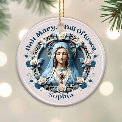 Hail Mary Full Of Grace Virgin Mary and Roses