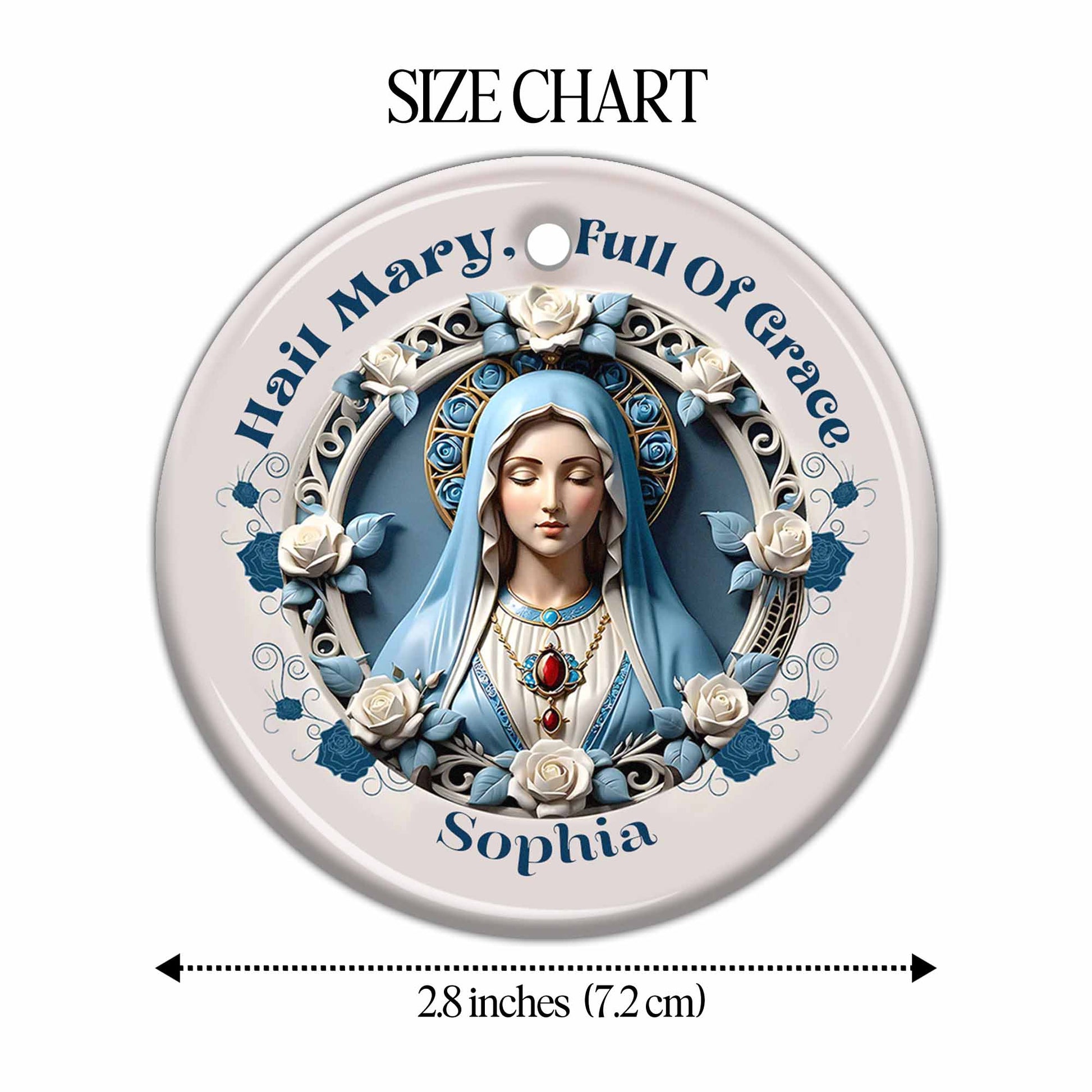 Hail Mary Full Of Grace Virgin Mary and Roses