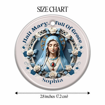 Hail Mary Full Of Grace Virgin Mary and Roses