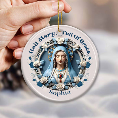 Hail Mary Full Of Grace Virgin Mary and Roses