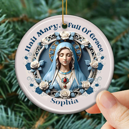 Hail Mary Full Of Grace Virgin Mary and Roses