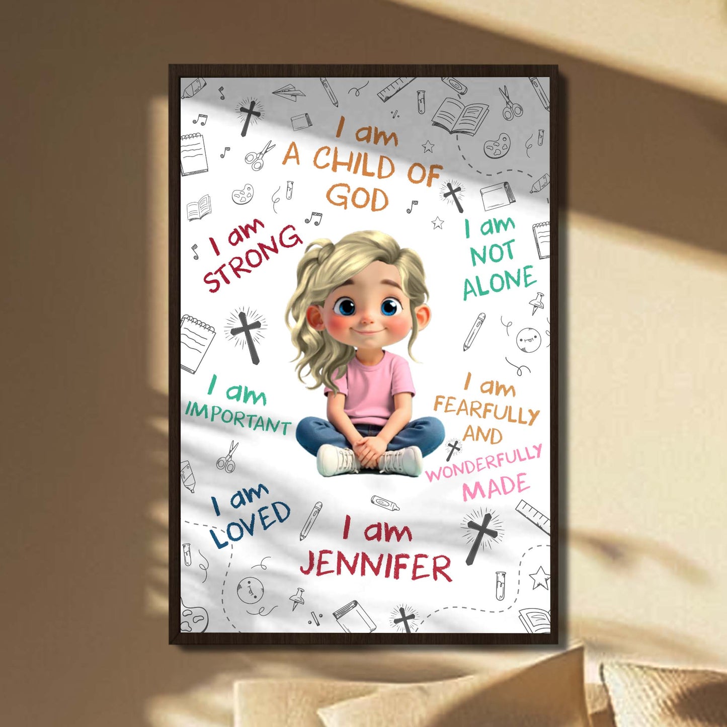 I Am A Child of God, Inspirational Words Poster - Personalized Custom Vertical Poster - FTH105_VPOS