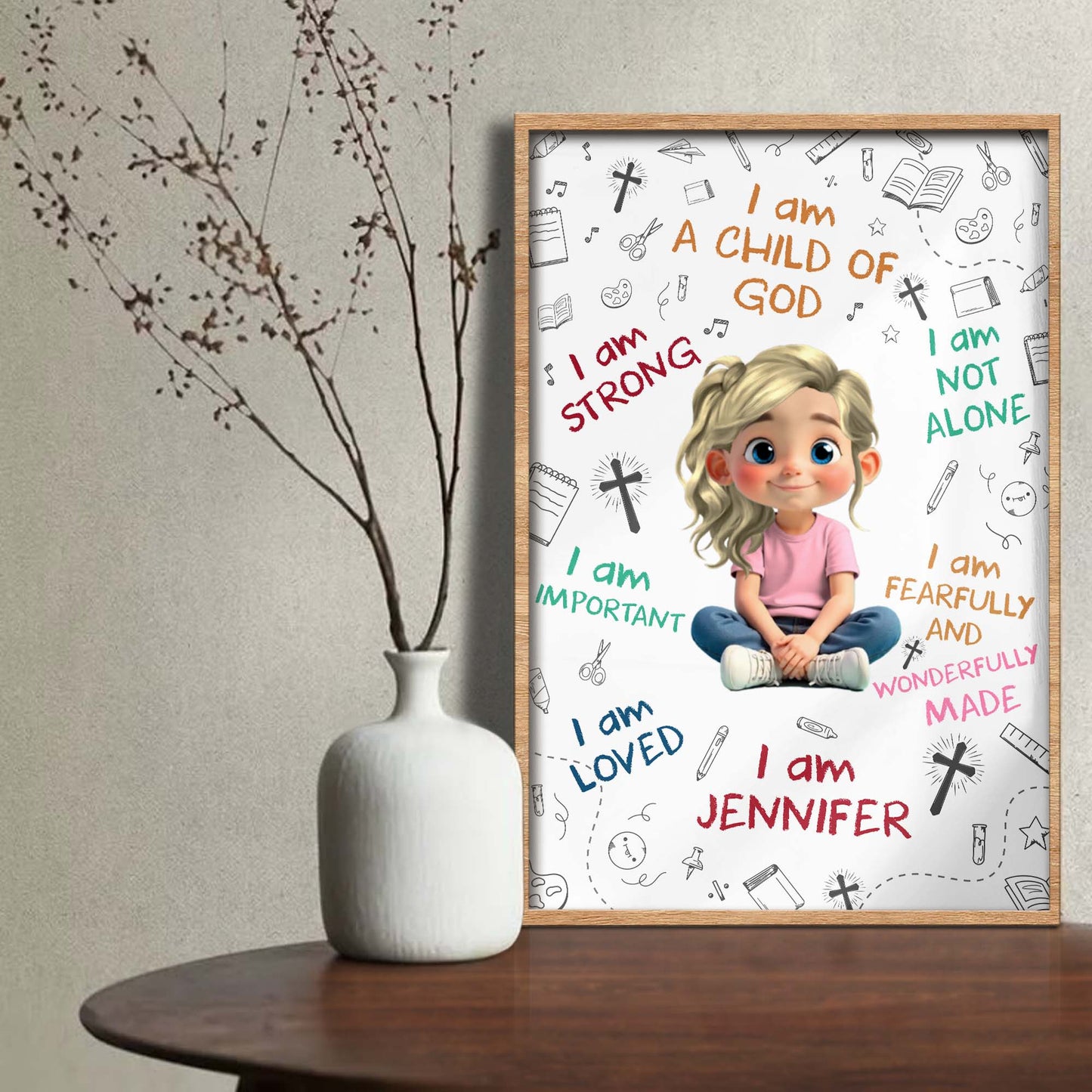 I Am A Child of God, Inspirational Words Poster - Personalized Custom Vertical Poster - FTH105_VPOS