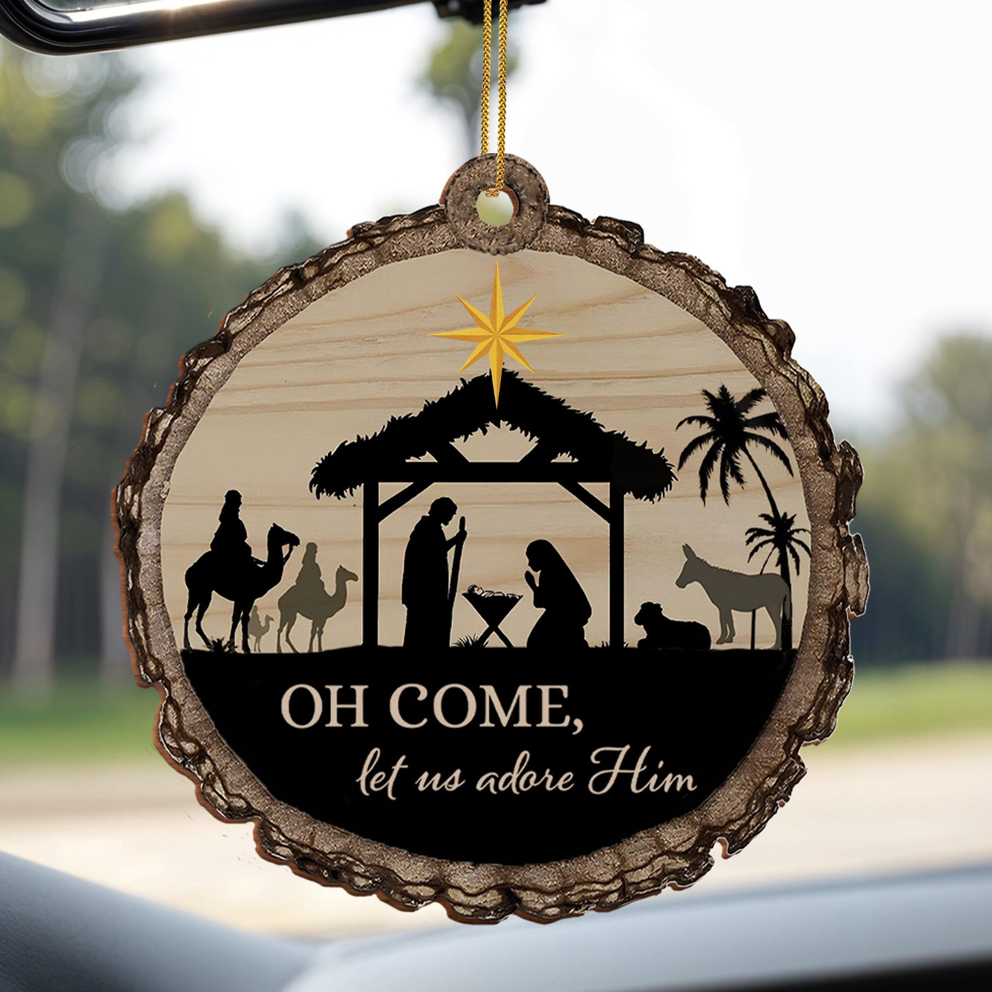 Oh Come Let Us Adore Him Nativity Scene Ornament
