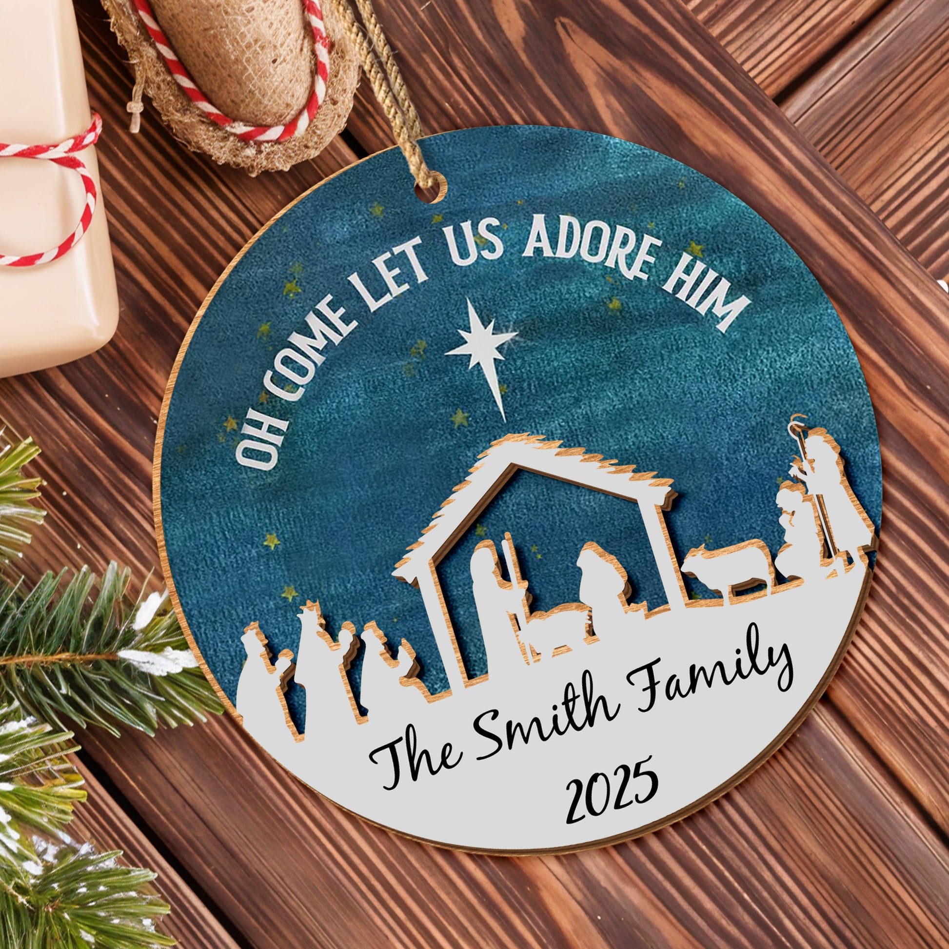 Oh Come Let Us Adore Him Nativity Scene