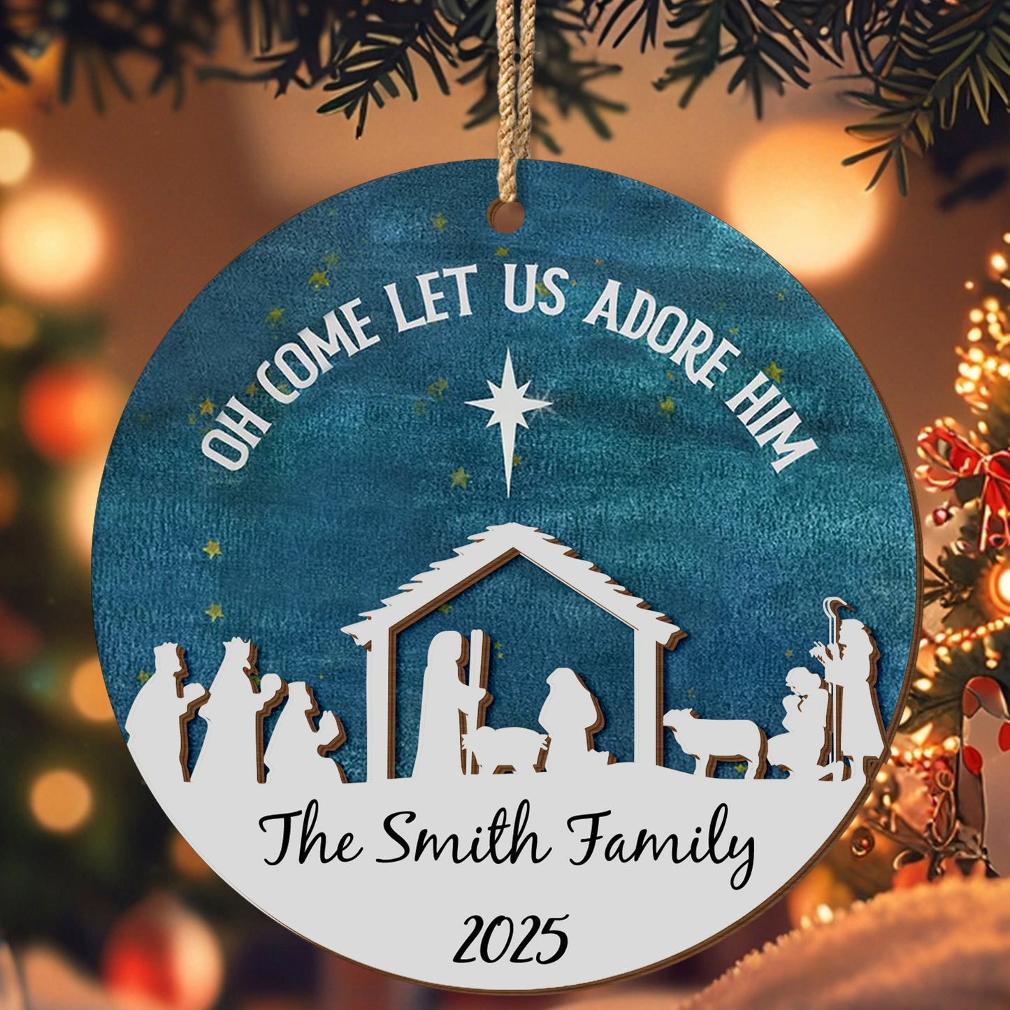 Oh Come Let Us Adore Him Nativity Scene