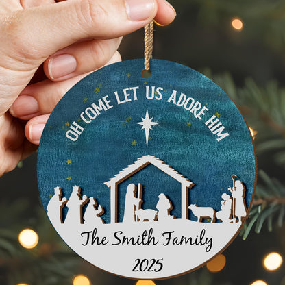 Oh Come Let Us Adore Him Nativity Scene
