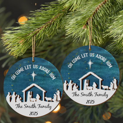 Oh Come Let Us Adore Him Nativity Scene
